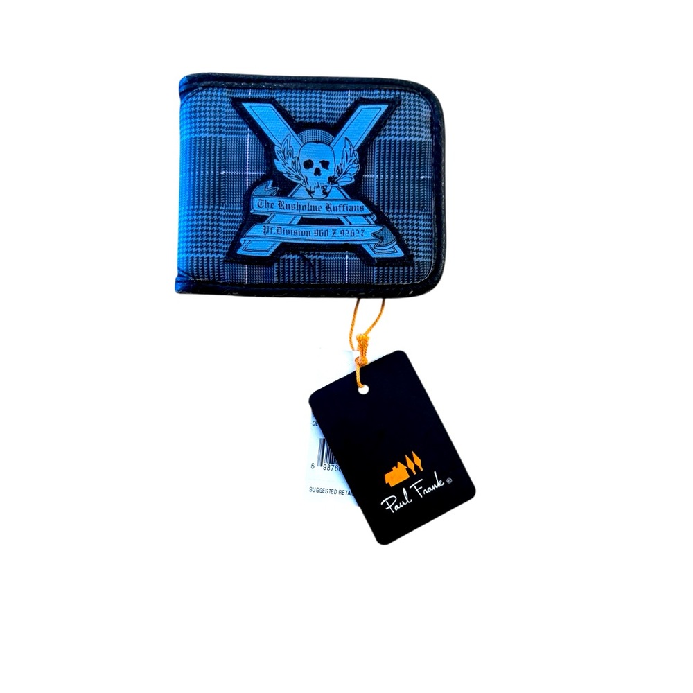Paul Frank | Vintage Black and Blue Gray Checkered Wallet 3 Fold New With Tags
